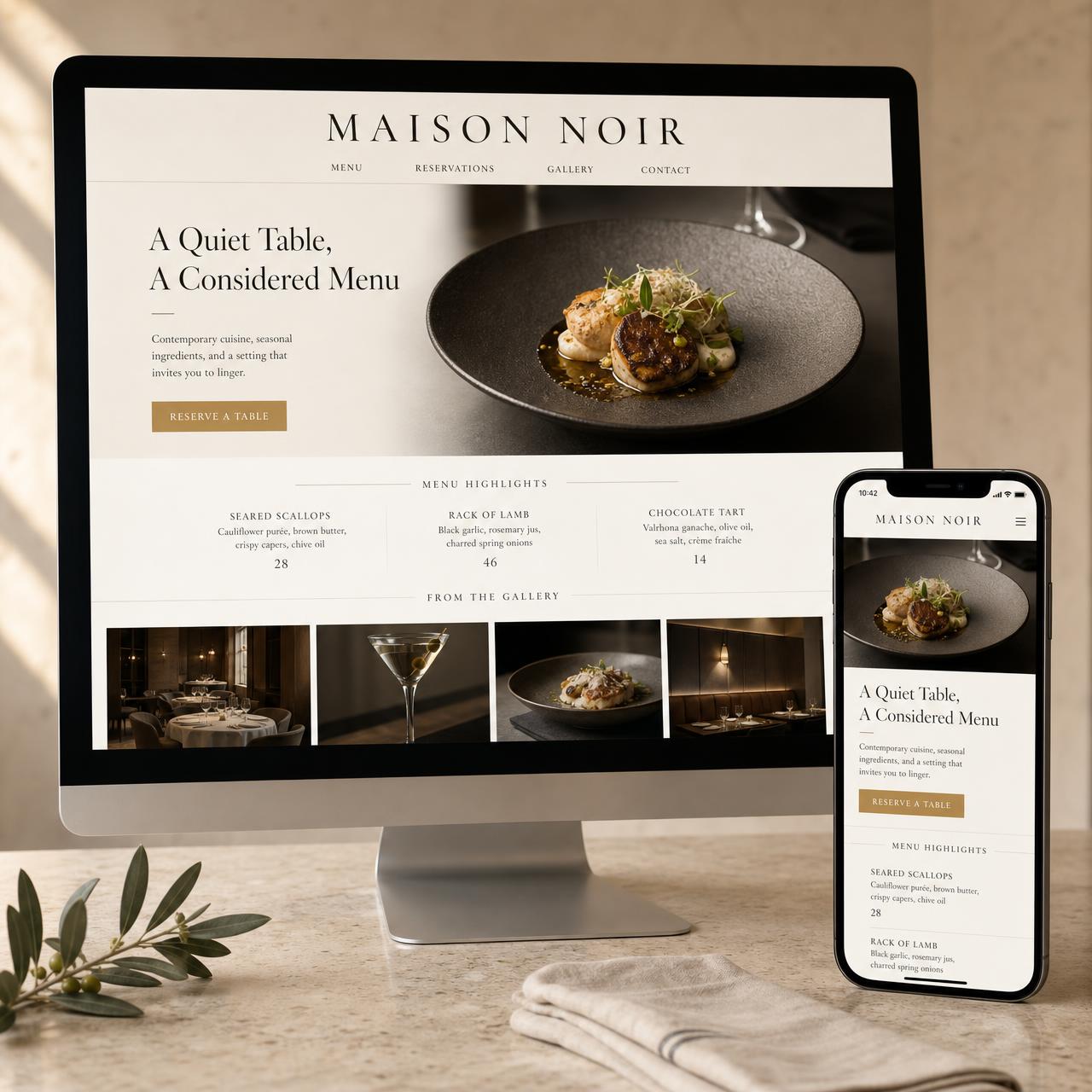 Maison Noir project mockup
