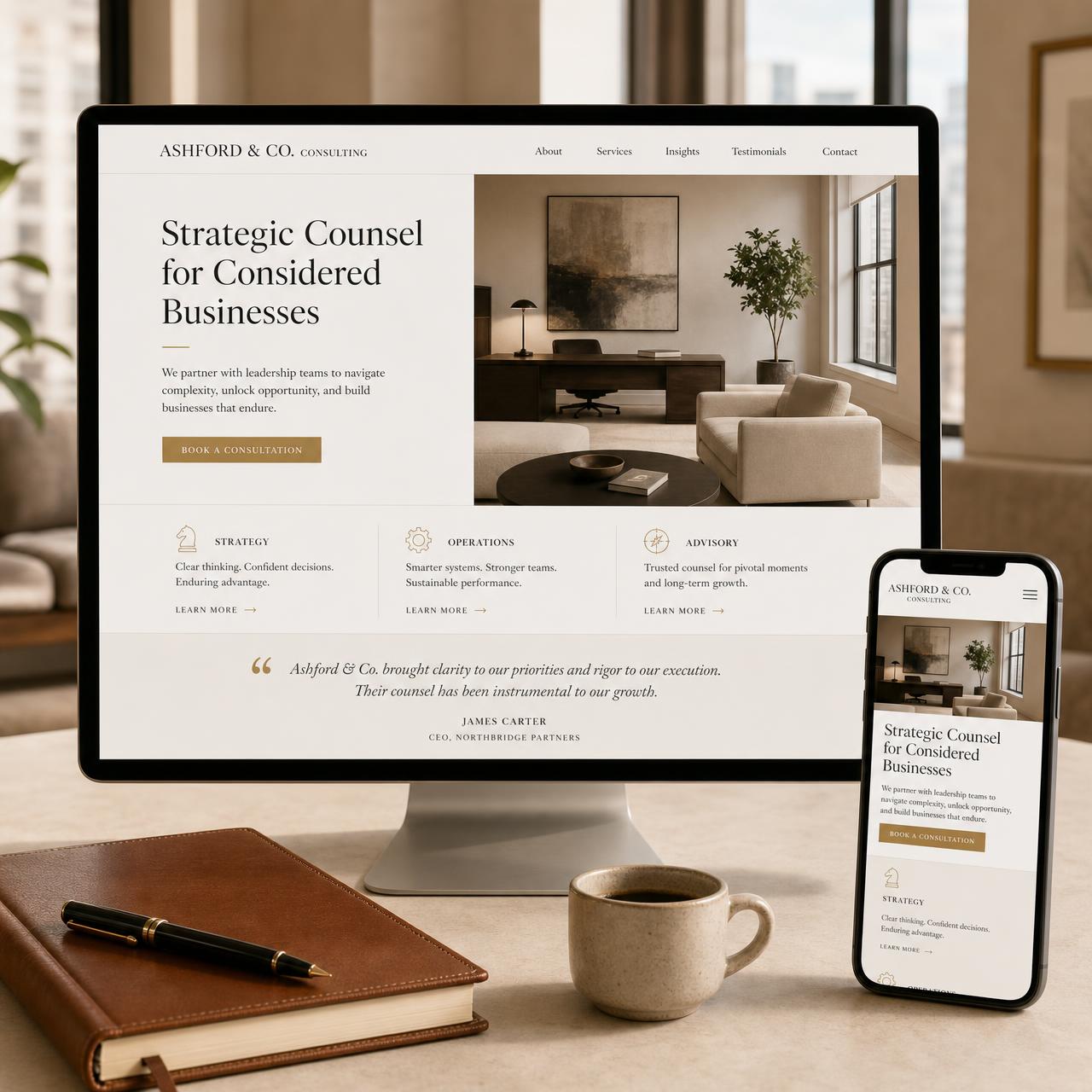 Ashford & Co. project mockup